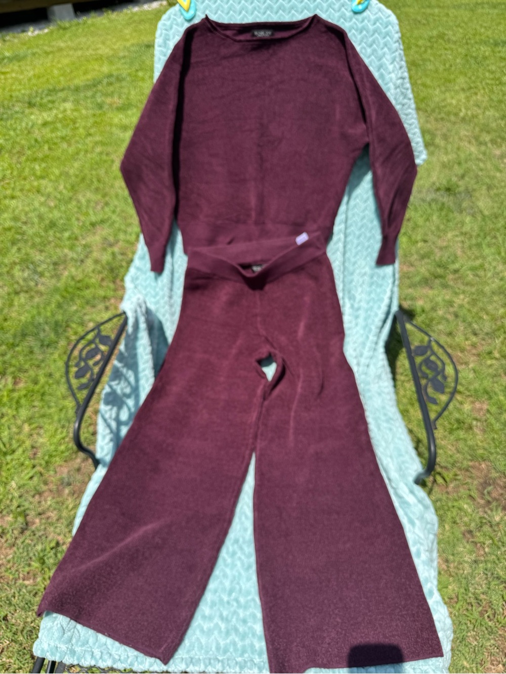 Rachel Zoe Plum Knit Top and bottom set
